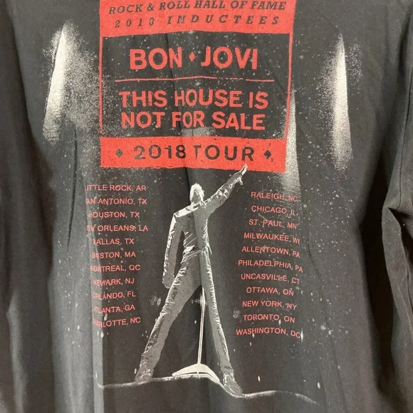 Bon Jovi 2018 Tour T Shirt This House Is Not For Sale Rock Band Tee Mens Medium - Picture 4 of 5